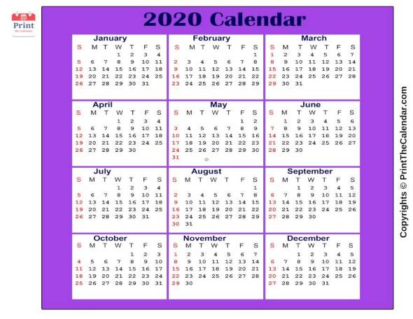 View 2020 Calendar With Week Numbers Printable Pdf Pics